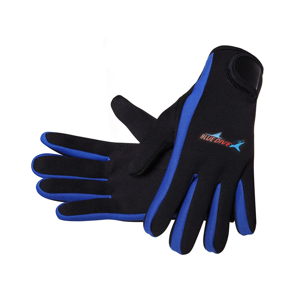 Ръкавици за гмуркане за мъже и жени, носете без ръкавици, превенция драскотини при подводния на плуване (синята лента L) Изображение 0