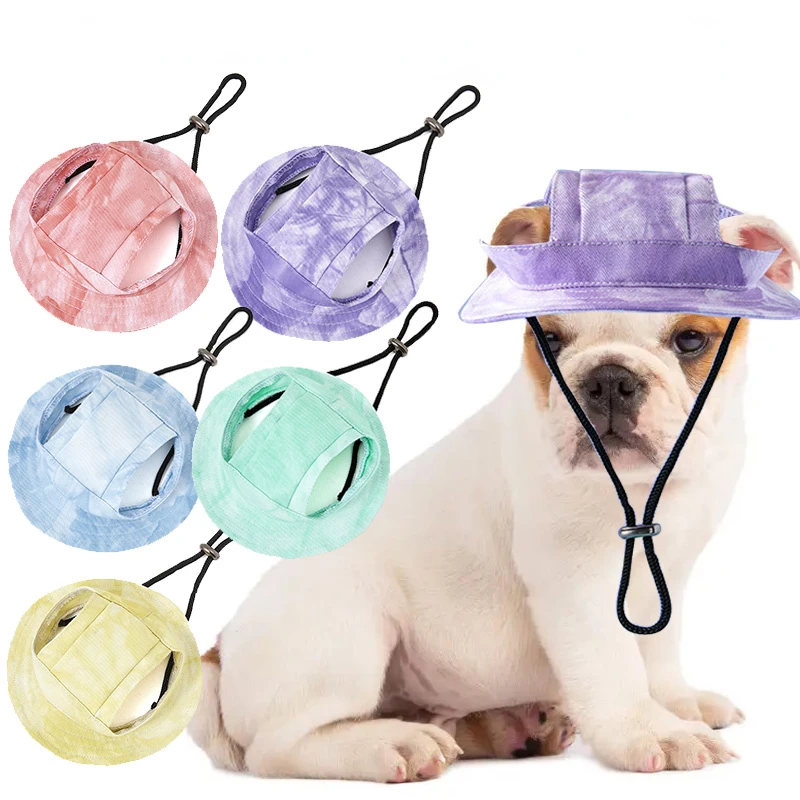 Регулируема Шапка за домашни кучета, лятна солнцезащитная шапка, Дишаща бейзболна шапка за малки кученца, малки кучета, шапки за домашни любимци с дупки на ушите, туризъм на открито Изображение 0