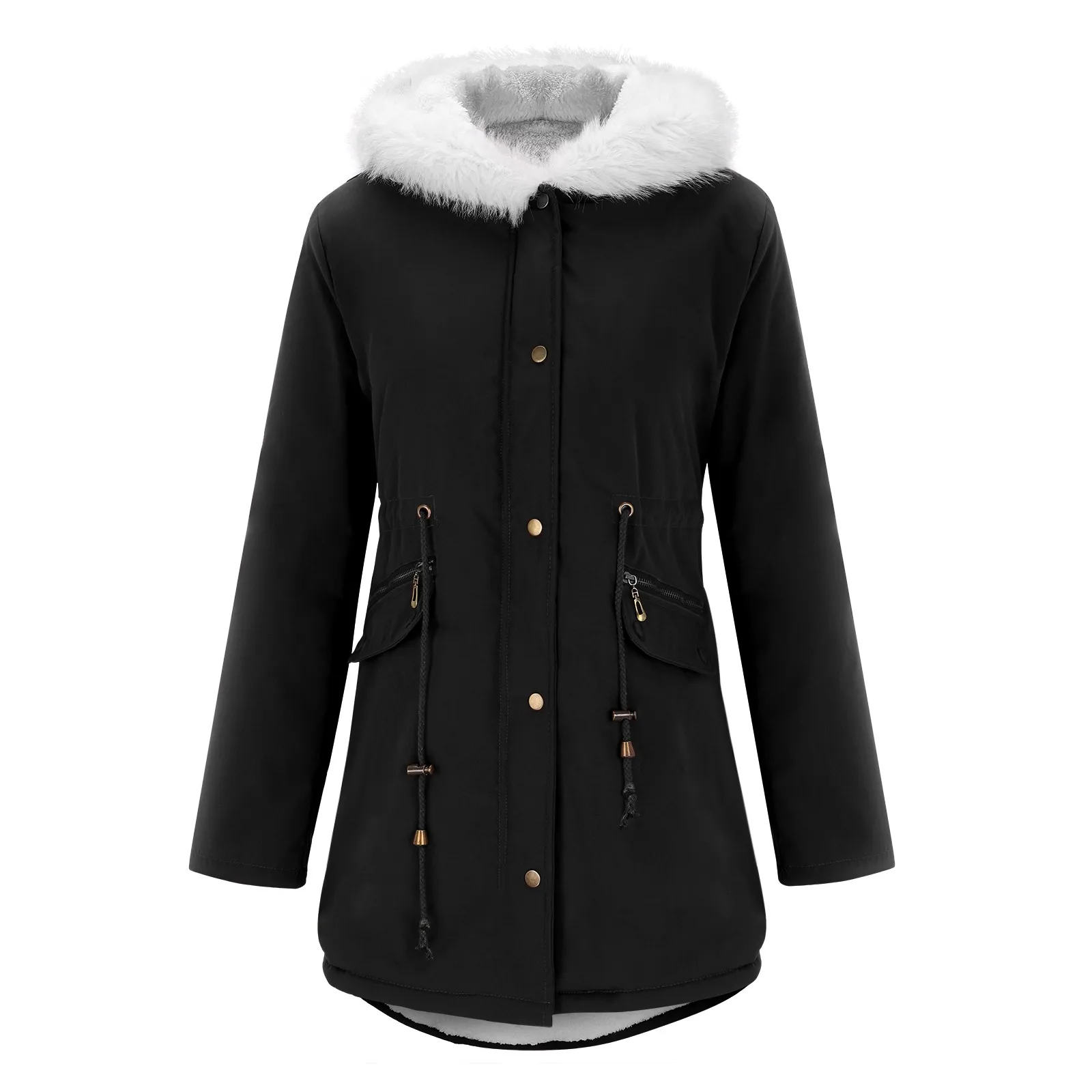 Топла топла продажба екстра голям пуловер жени, Женски сгъстено топло палто модерен зимни руното облицовка женски висок размер якета Изображение 0