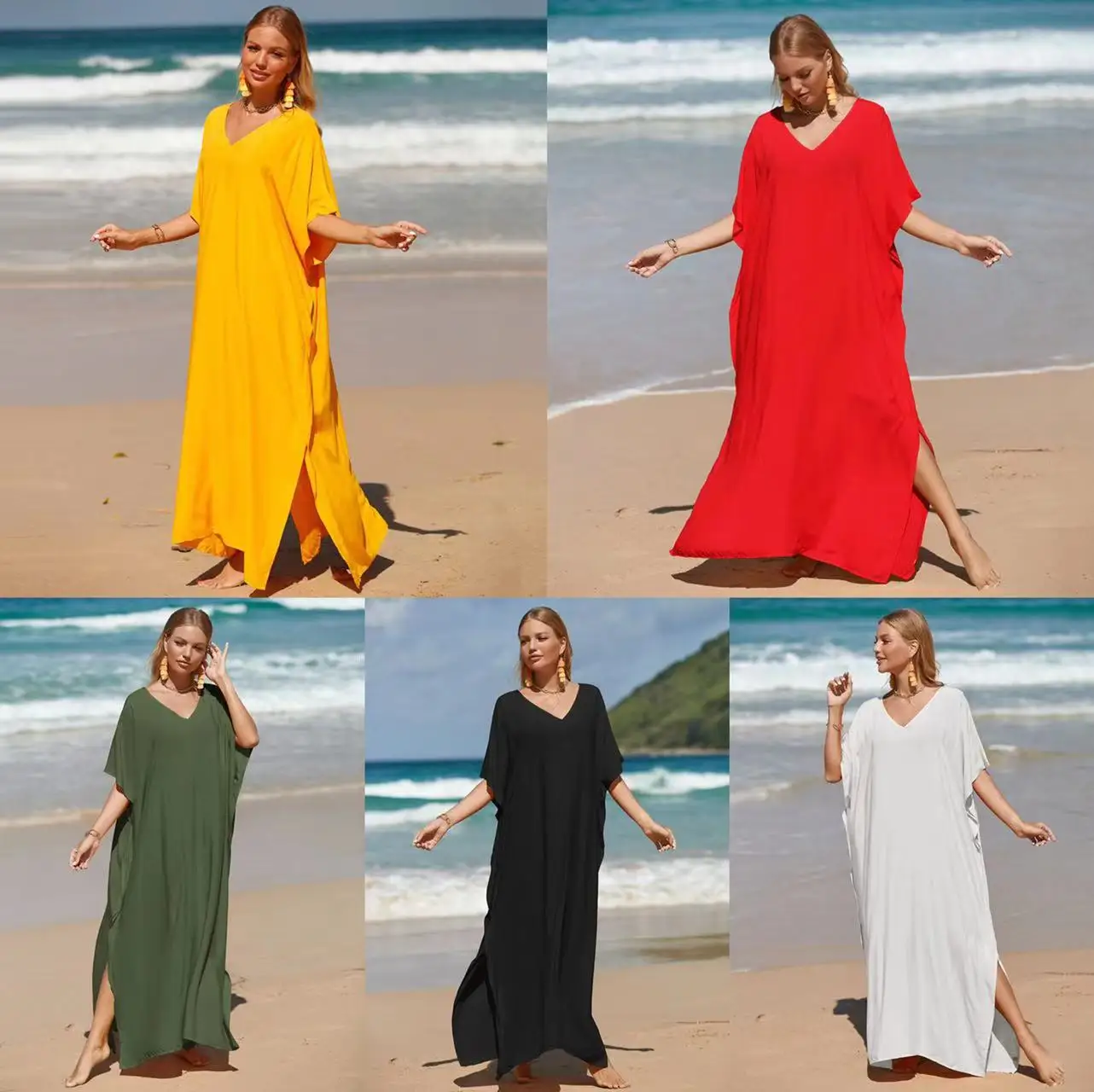 Лятото Богемное Плажна рокля за бременни, дрехи Seabeach, Бикини, Наметало за бременни, по-Големи Размери, Дълги рокли, широки дрехи Изображение 0