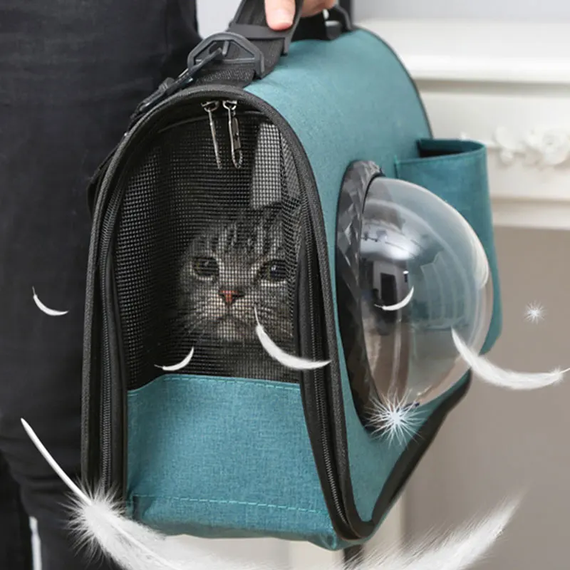 Чанта за котки, преносим дишаща чанта през рамо, голям капацитет, сгъваема космическа капсула, чанта за домашни любимци Изображение 0