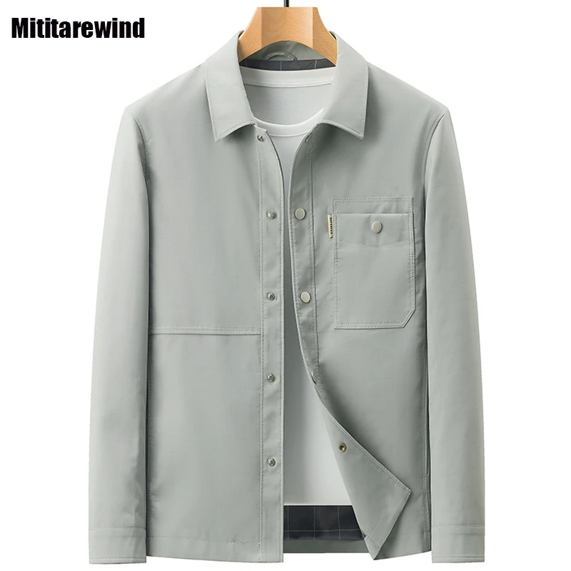 Пролетно-есенни нови палта за мъже, ежедневни якета-карго, однобортный яке с джобове, Корейската мода офис на горно облекло Изображение 0