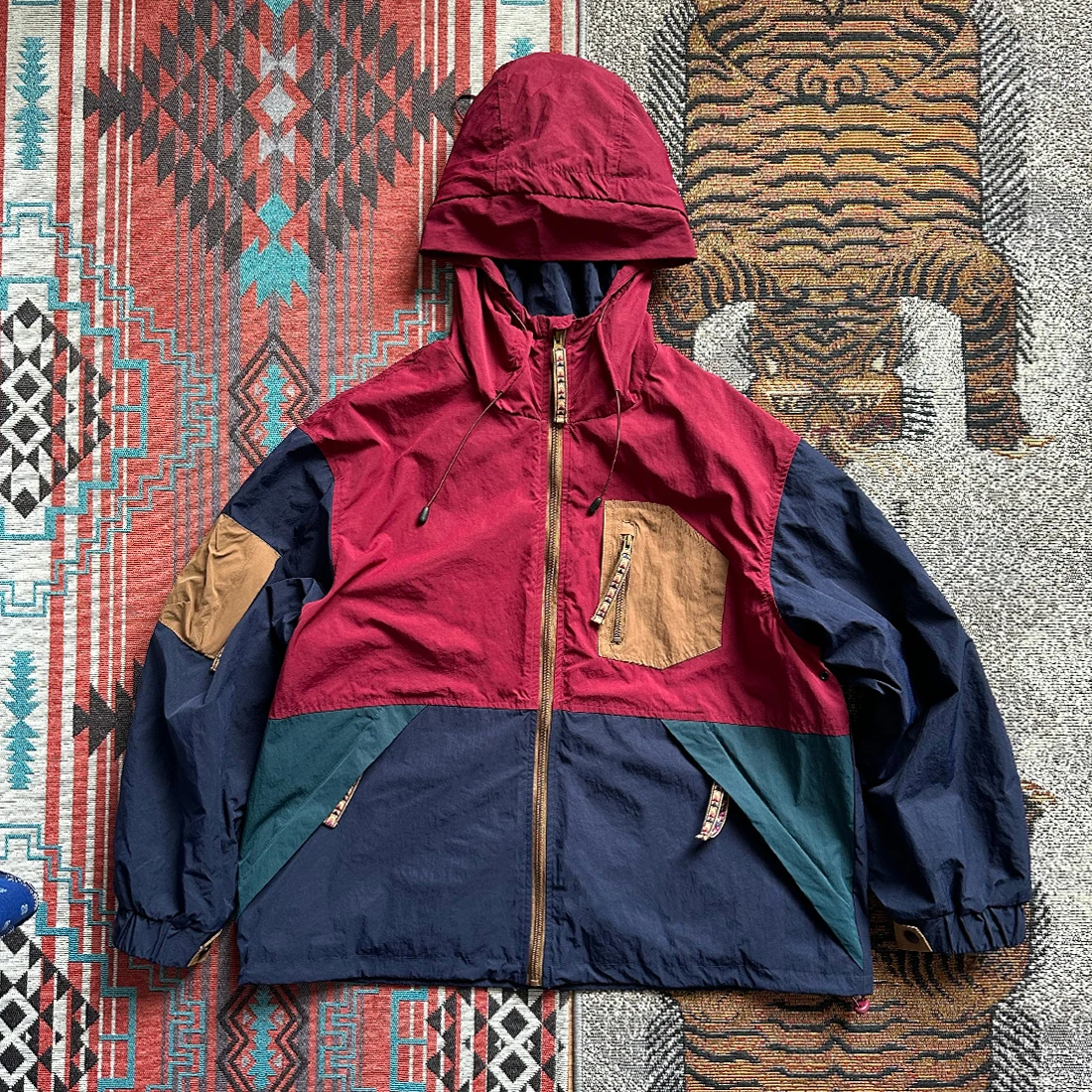 Японски Ретро Цветова гама С качулка, градинска ветрозащитная ежедневно яке с много джобове, мъжки и дамски палта широка гама Изображение 0
