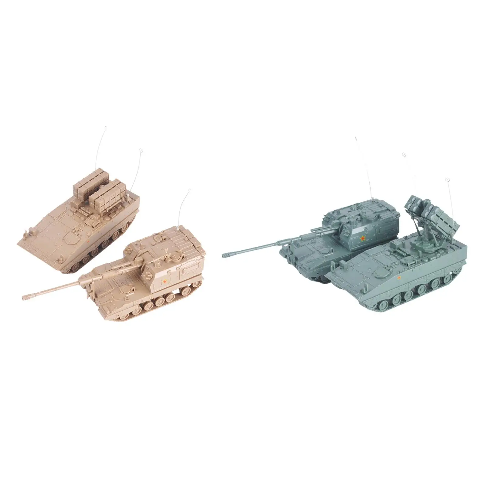 Колекция от модели на танкове в мащаб 2x 1: 72, забавни играчки, имитация САМ сглобяване на играчки-пъзели за партита Изображение 0