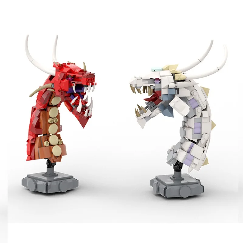 Нов Творчески Комплект Fire Ice Dragon MOC, Модел на Дисплея с Поставката, Комплекти Строителни Блокове, Тухли, Играчки за Деца, Подаръци за Рожден Ден Изображение 0