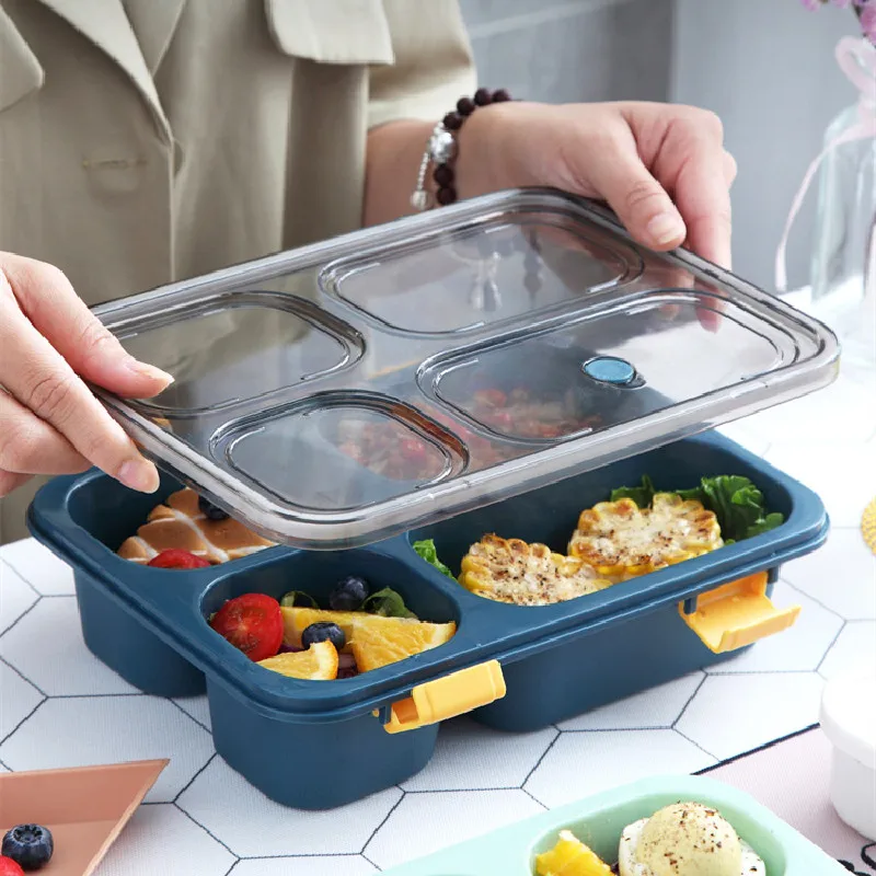 Обяд-бокс Bento Meal Lunchbox Термоконтейнер за съхранение на Преносими съдове за готвене с Кухненски отделение с Трапезария и кухненска посуда Однослойная студентски Изображение 0