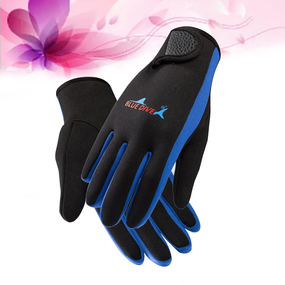 Ръкавици за гмуркане за мъже и жени, носете без ръкавици, превенция драскотини при подводния на плуване (синята лента L) Изображение 1