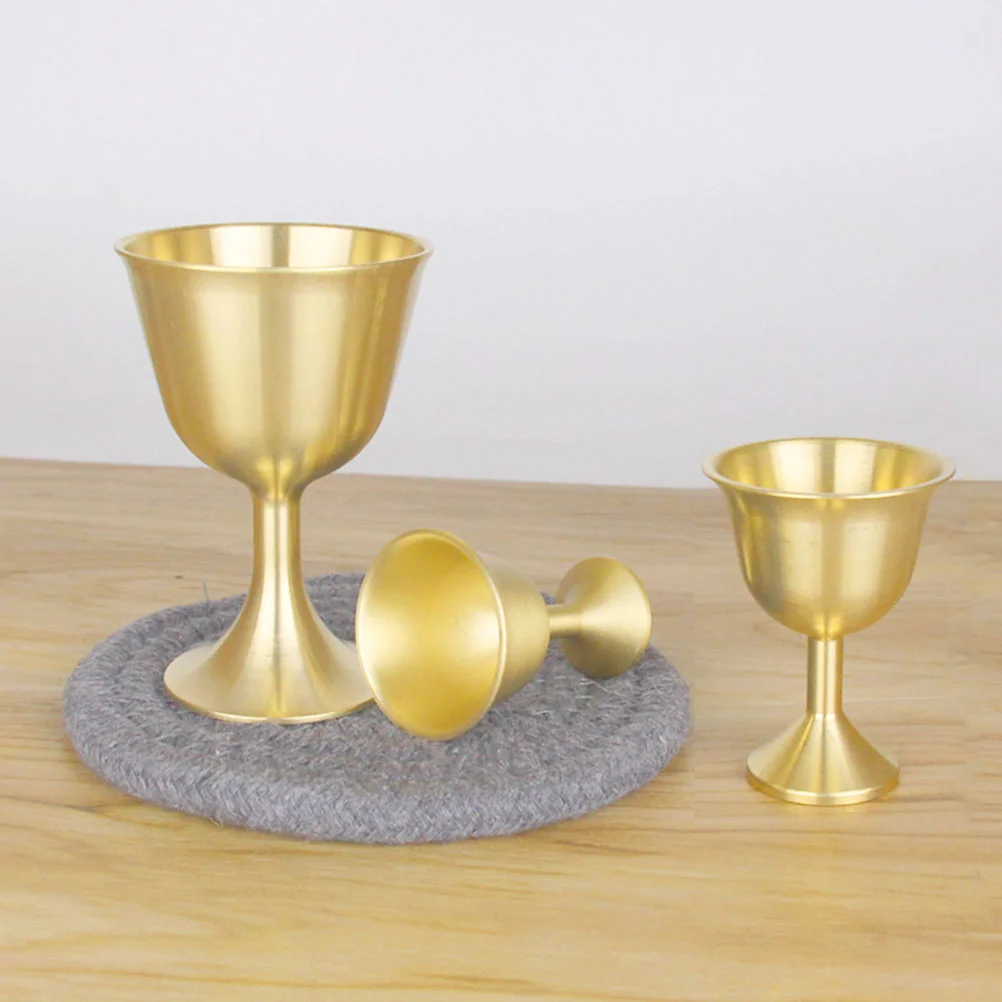 Стъклена настолна чаша за Отрасъла Храма, Месингови чаши, декоративен Кралски ретро маса Изображение 1