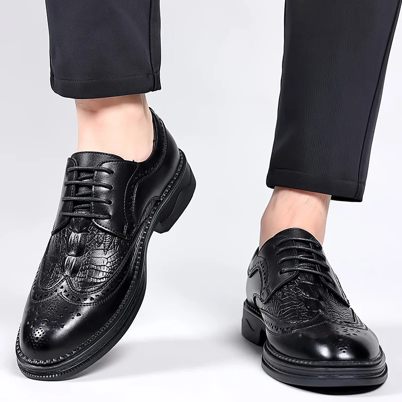 2023 Пролет-есен нова мъжки бизнес обувки, ежедневни мъжки обувки, модни универсална кожена обувки wl-x099 Изображение 1