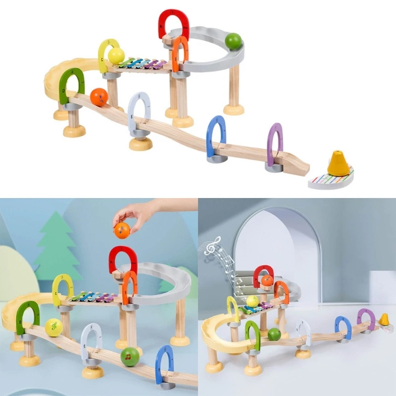 Детски ксилофон, играчка, многоцветни топчета, лабиринт с рисунки, развивающий сенсорику GXMB Изображение 1