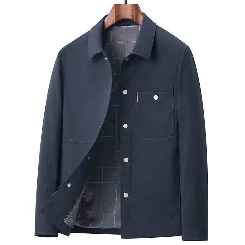 Пролетно-есенни нови палта за мъже, ежедневни якета-карго, однобортный яке с джобове, Корейската мода офис на горно облекло Изображение 1