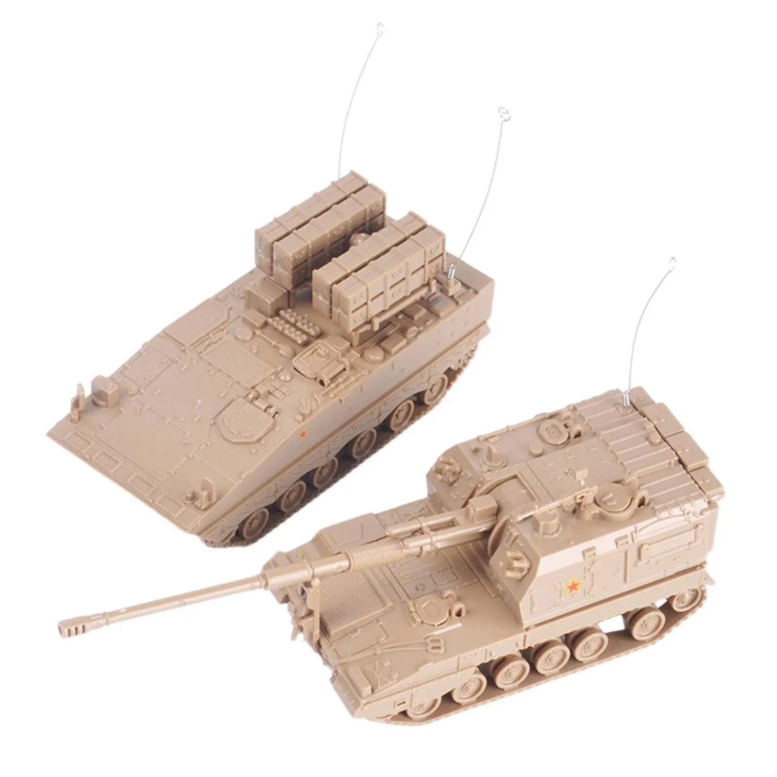 Колекция от модели на танкове в мащаб 2x 1: 72, забавни играчки, имитация САМ сглобяване на играчки-пъзели за партита Изображение 1