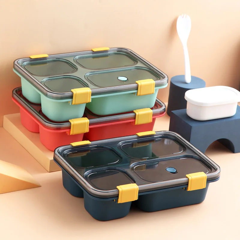 Обяд-бокс Bento Meal Lunchbox Термоконтейнер за съхранение на Преносими съдове за готвене с Кухненски отделение с Трапезария и кухненска посуда Однослойная студентски Изображение 1