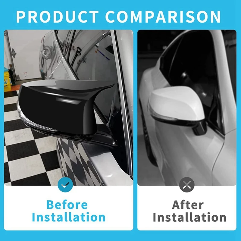 Покриване на страничните огледала за Обратно виждане, автомобилни аксесоари, черен за Infiniti QX30 Q50S Q50 Q60 Q70 2014-2023 Изображение 1