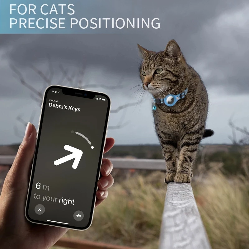 GPS Тракер Airtag Калъф Нашийник за котки Умен локатор на домашни любимци Носене тракер, Bluetooth Анти-изгубен позиционирующий яка Стоки за домашни любимци Изображение 2
