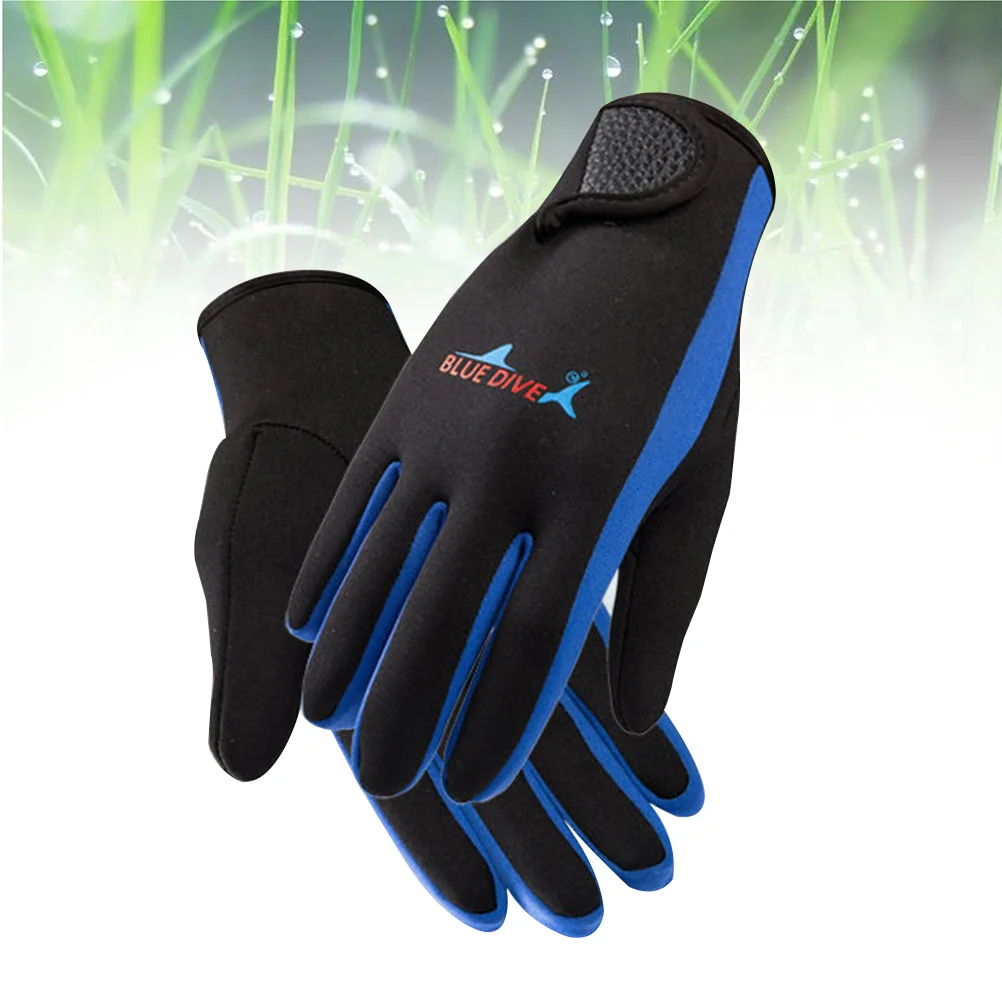 Ръкавици за гмуркане за мъже и жени, носете без ръкавици, превенция драскотини при подводния на плуване (синята лента L) Изображение 3