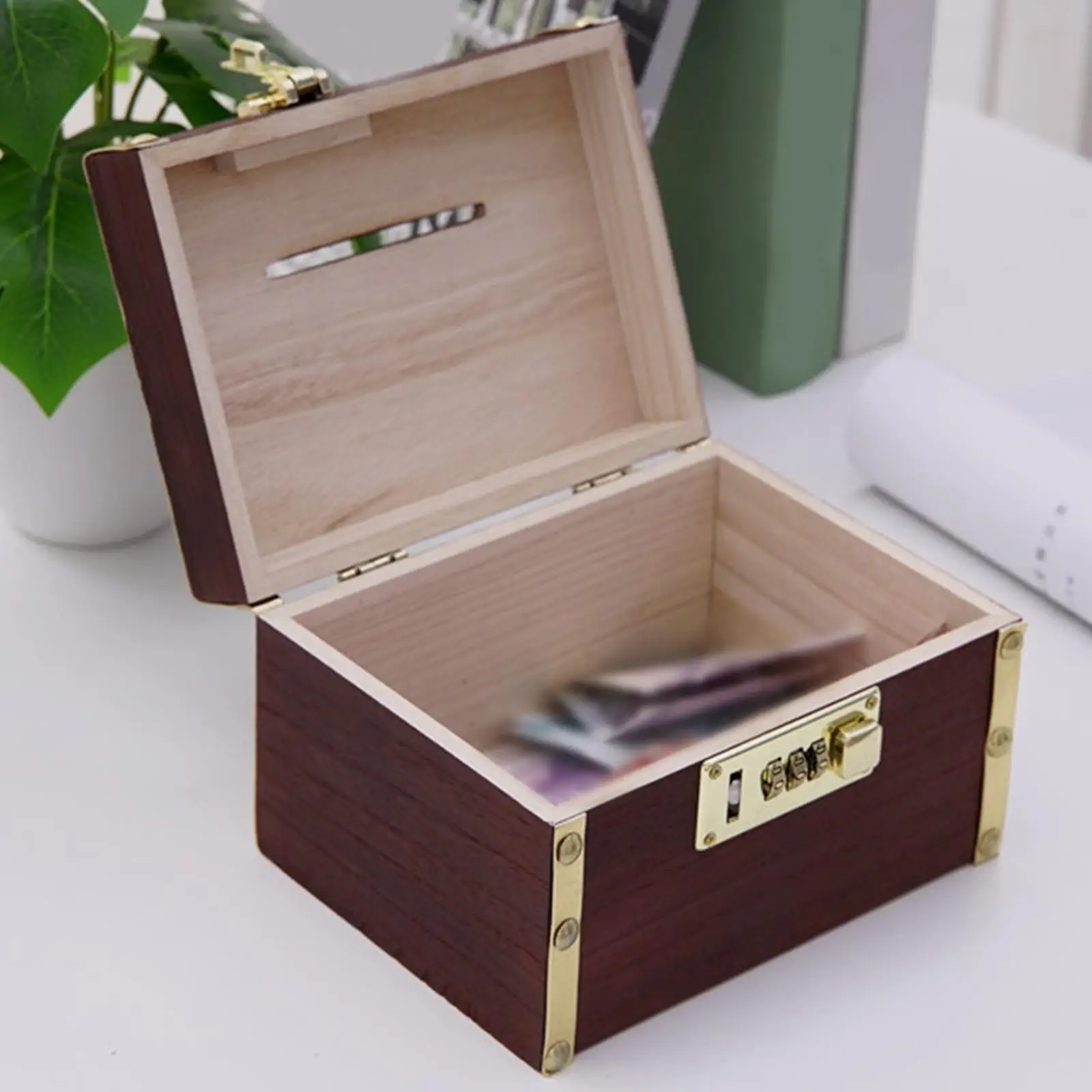2 Дървени Прасенце-Органайзер Кутия за Съхранение на Съкровища Декоративна Кутия за икономии Изображение 3
