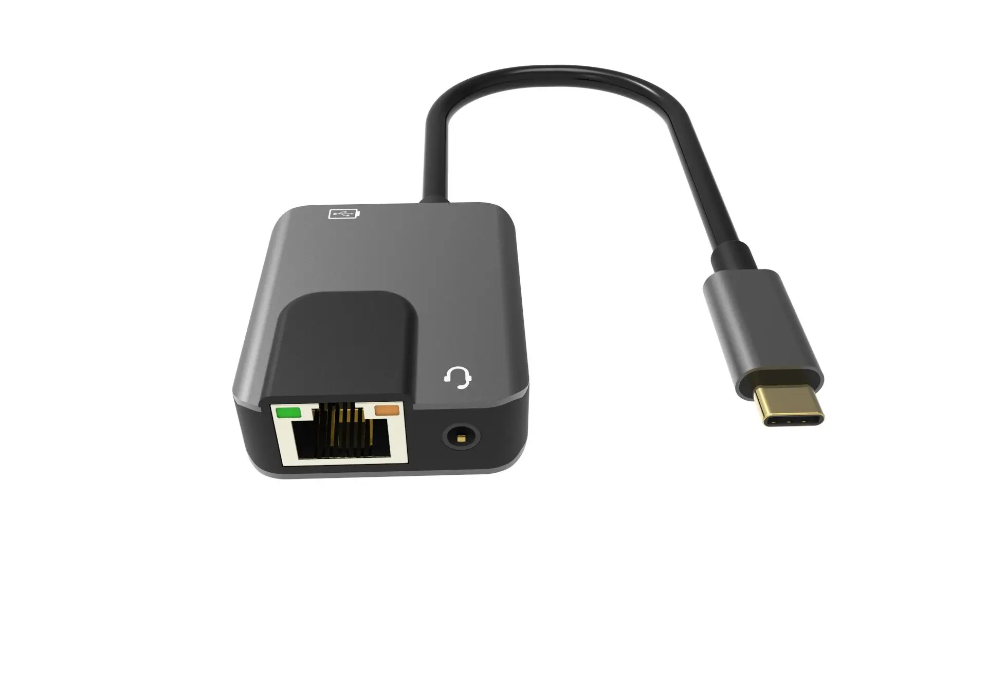 На едро hub USB-C 3в1 Type C за аудио 3.5 мм с мрежа от 1000 Mbps, Rj-45 и по-бързо зарядно устройство PD3.0 за Razer Xiaomi Black shark Изображение 3