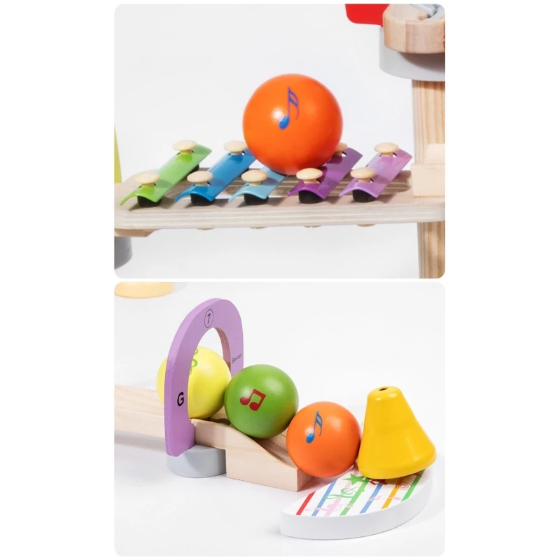 Детски ксилофон, играчка, многоцветни топчета, лабиринт с рисунки, развивающий сенсорику GXMB Изображение 3