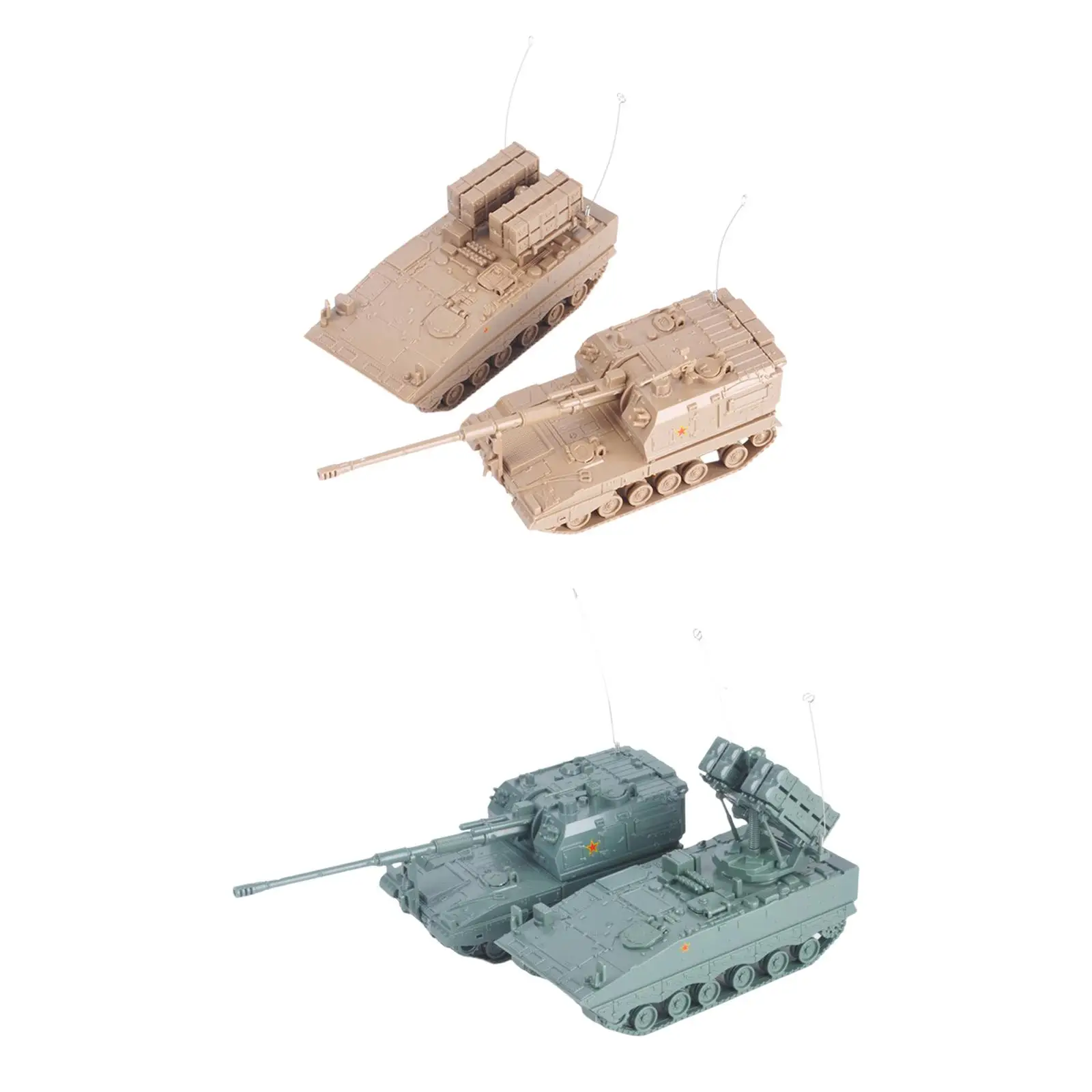Колекция от модели на танкове в мащаб 2x 1: 72, забавни играчки, имитация САМ сглобяване на играчки-пъзели за партита Изображение 3