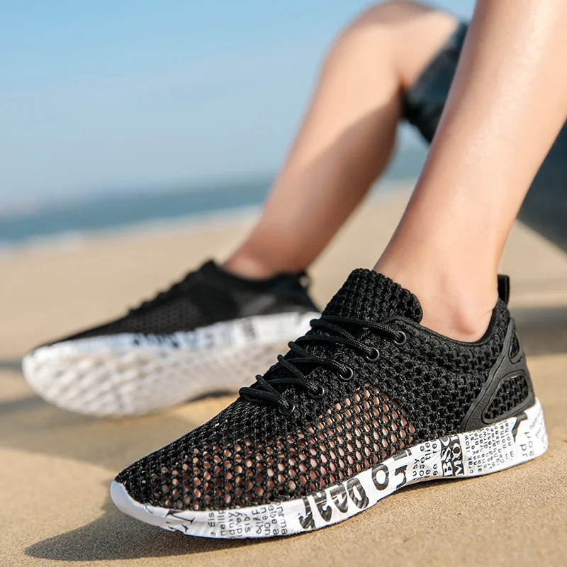Висококачествена лятна мъжки ежедневни обувки Аква Обувки Origin, маратонки от въздушна мрежа, Модни, спортни обувки от пеноматериала, плажни обувки, водоустойчив обувки Изображение 4