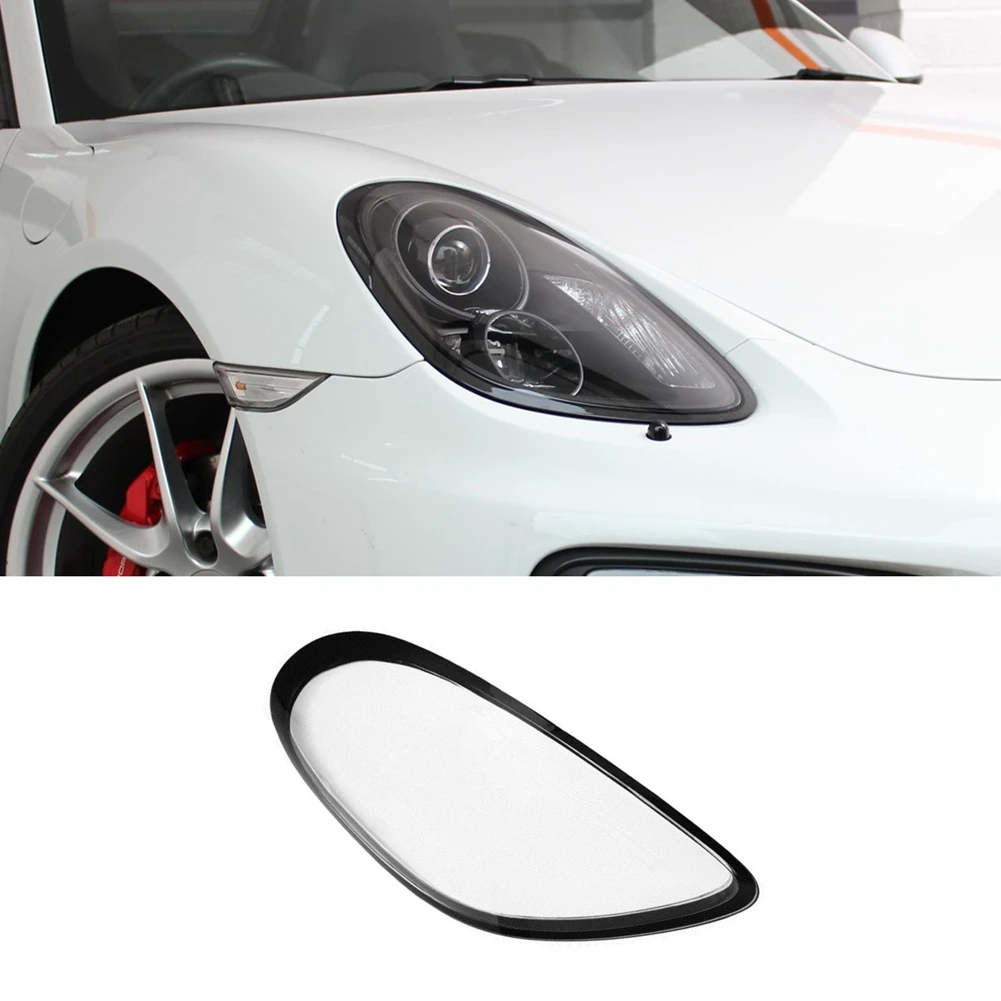 За Porsche Cayman 981 2012-2016 Фаровете Прозрачни лампа на Капака на светлината на Корпуса на лампата Обектив фарове, десен Изображение 4