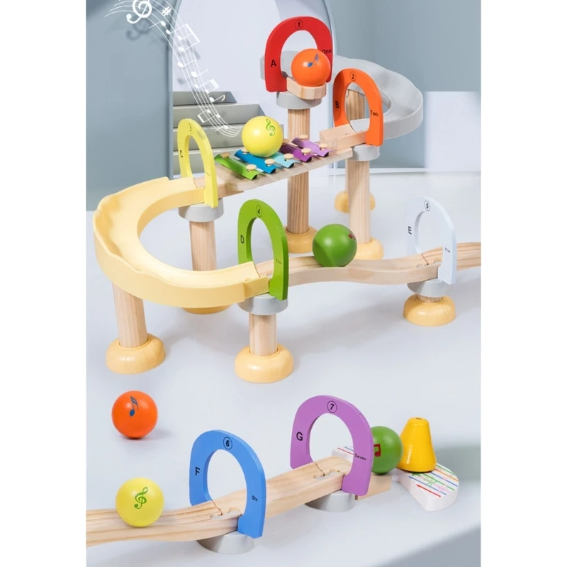 Детски ксилофон, играчка, многоцветни топчета, лабиринт с рисунки, развивающий сенсорику GXMB Изображение 4