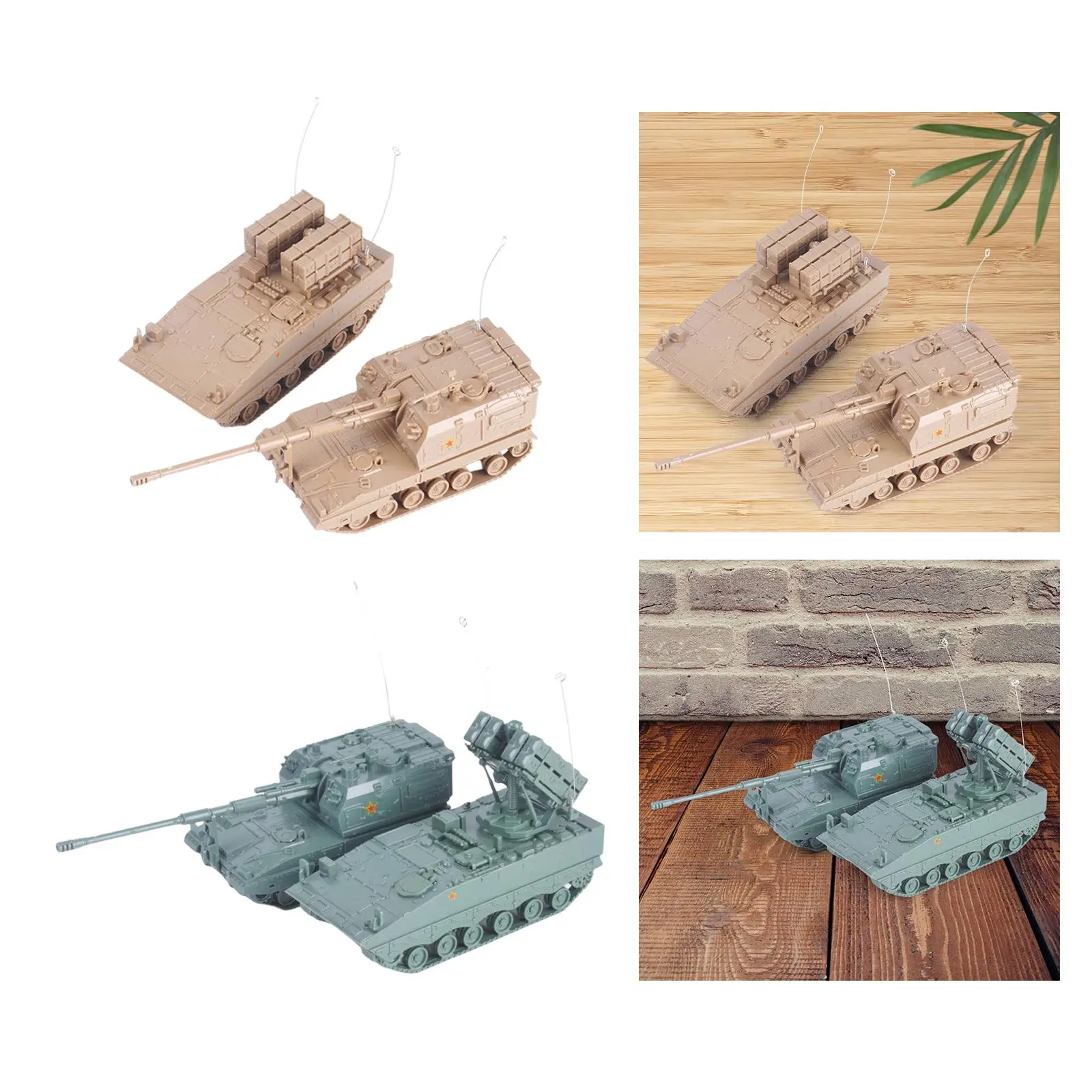 Колекция от модели на танкове в мащаб 2x 1: 72, забавни играчки, имитация САМ сглобяване на играчки-пъзели за партита Изображение 4