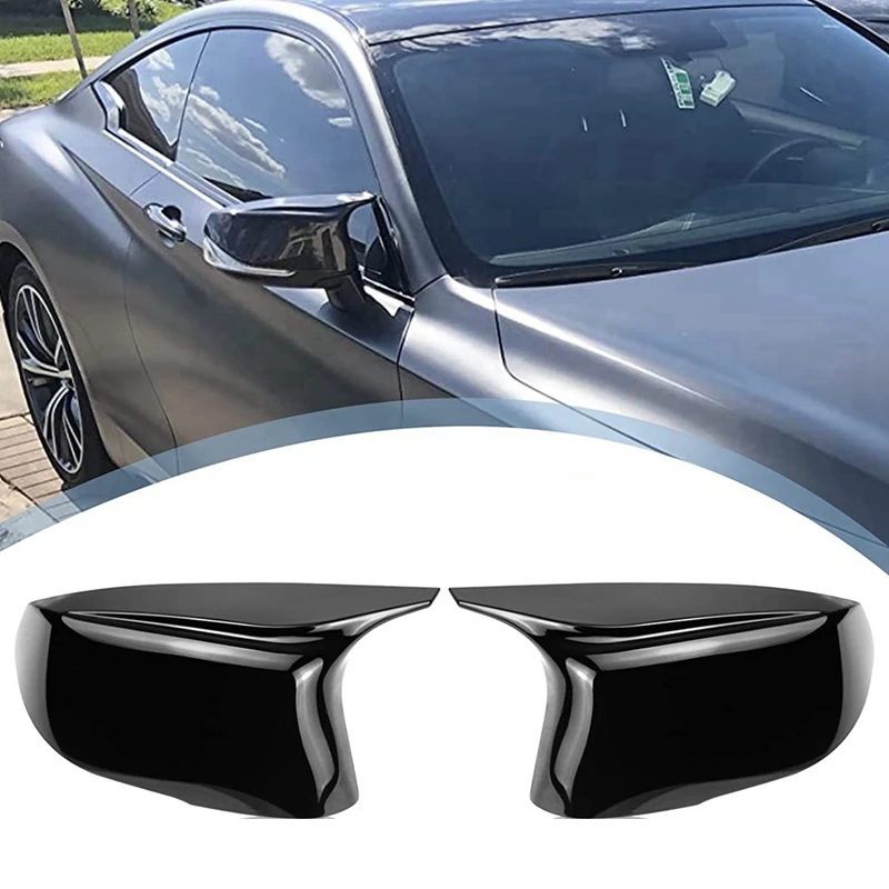Покриване на страничните огледала за Обратно виждане, автомобилни аксесоари, черен за Infiniti QX30 Q50S Q50 Q60 Q70 2014-2023 Изображение 4