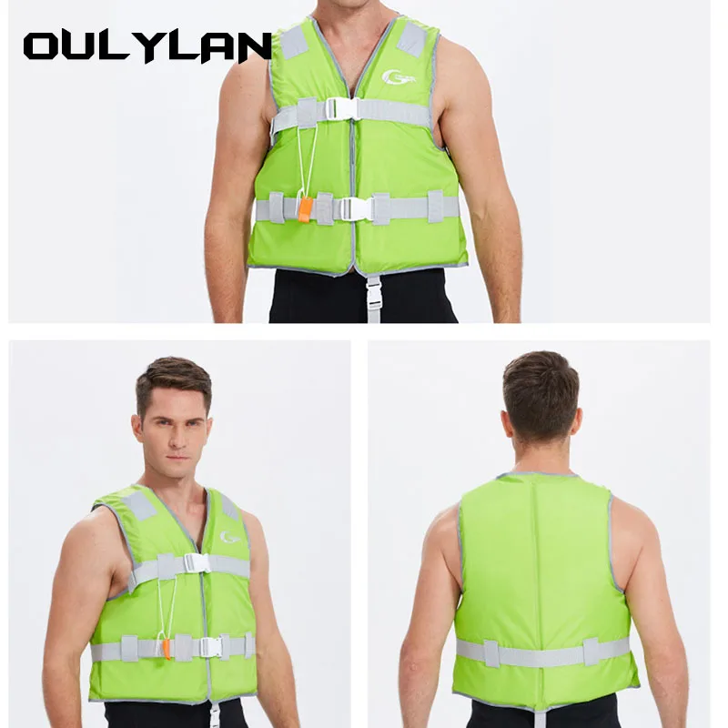Регулируема жилетка за безопасност за плаващи Oulylan, лесен спасителна жилетка за водни спортове, безопасни колани с светоотражающей лента за гмуркане Изображение 4