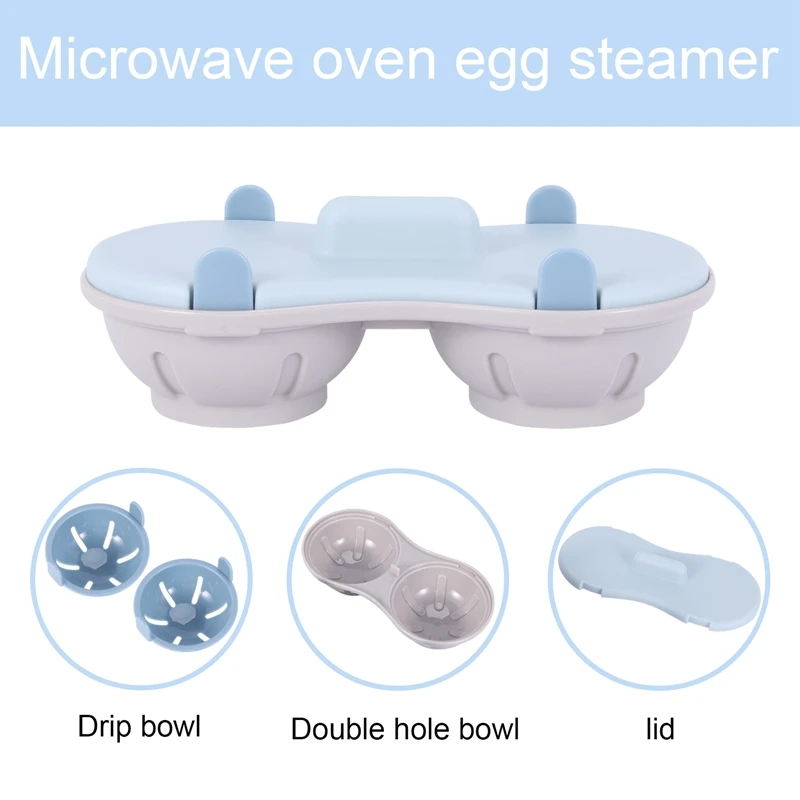 Микровълнова Фурна, посуда за готвене на яйца-Бракониери, Двойна Пещера, Дизайн с Голям капацитет, яйцеварка, Крайната колекция, Чаша за приготвяне на яйца-бракониери, Microwave Изображение 4