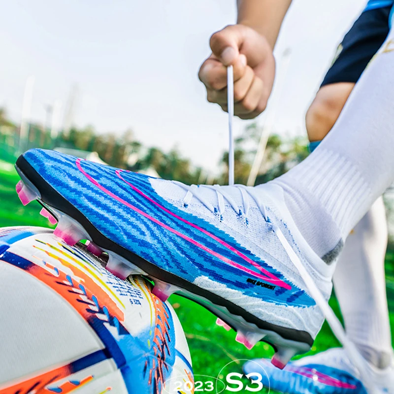 Висококачествена Сверхлегкая Мъжки Футболни обувки с Нескользящим покритие, Футболни Обувки За деца TF/FG, Спортни футболни обувки Chuteira Campo H-2309 Изображение 5