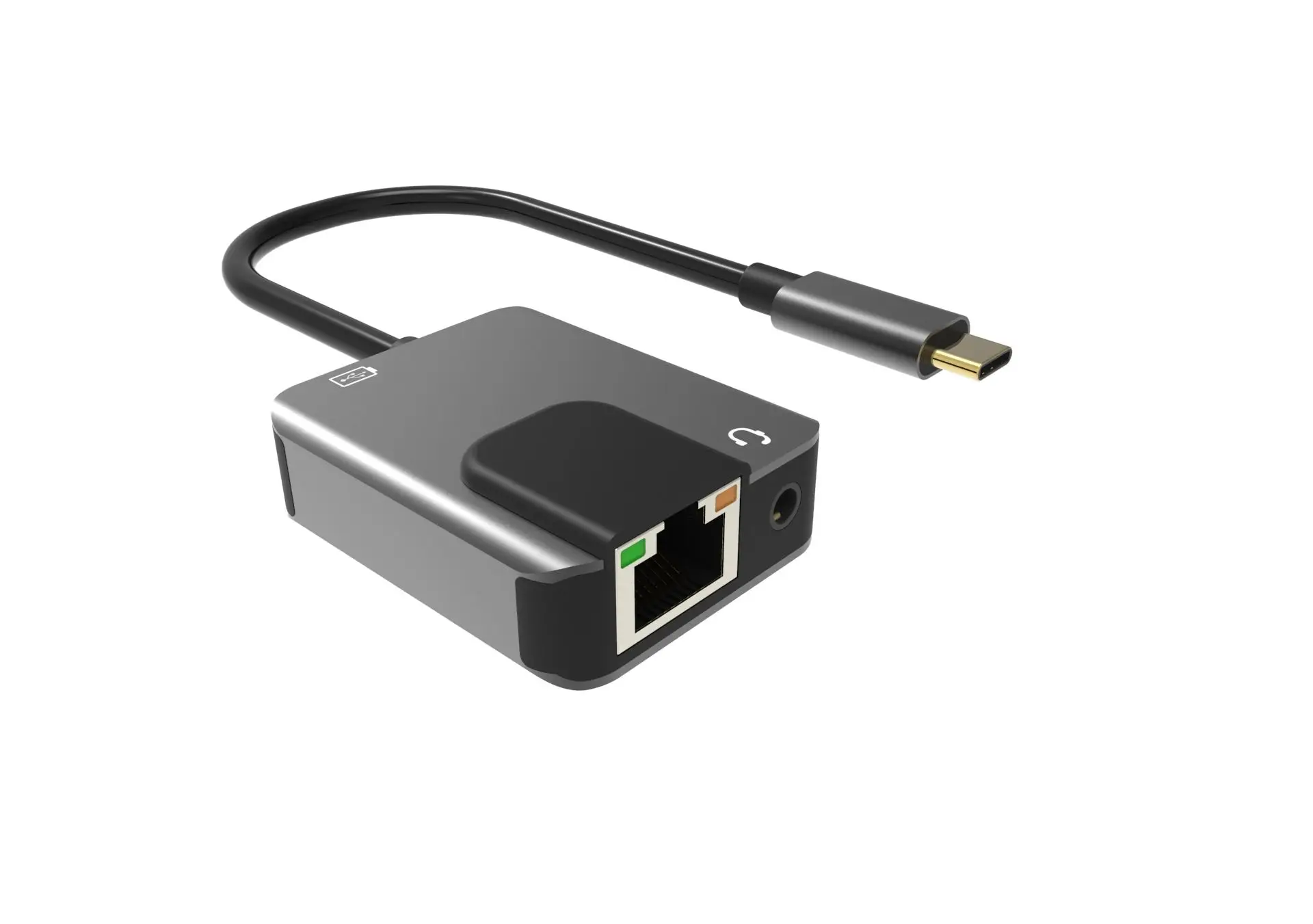 На едро hub USB-C 3в1 Type C за аудио 3.5 мм с мрежа от 1000 Mbps, Rj-45 и по-бързо зарядно устройство PD3.0 за Razer Xiaomi Black shark Изображение 5