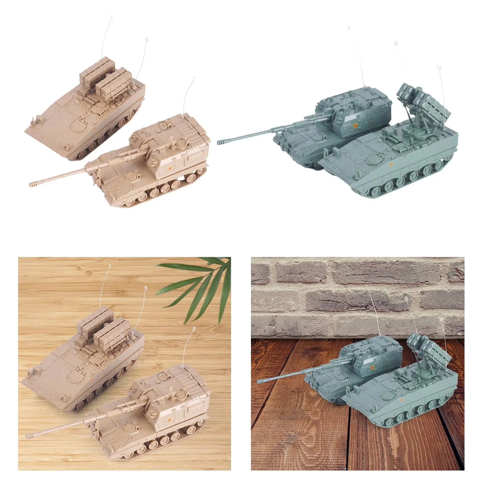 Колекция от модели на танкове в мащаб 2x 1: 72, забавни играчки, имитация САМ сглобяване на играчки-пъзели за партита Изображение 5