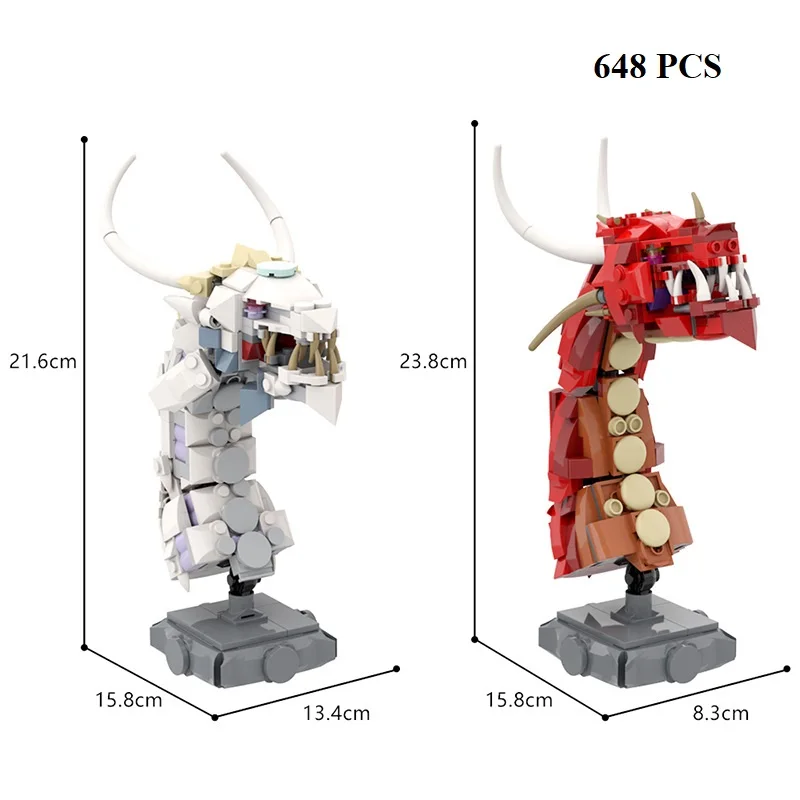 Нов Творчески Комплект Fire Ice Dragon MOC, Модел на Дисплея с Поставката, Комплекти Строителни Блокове, Тухли, Играчки за Деца, Подаръци за Рожден Ден Изображение 5