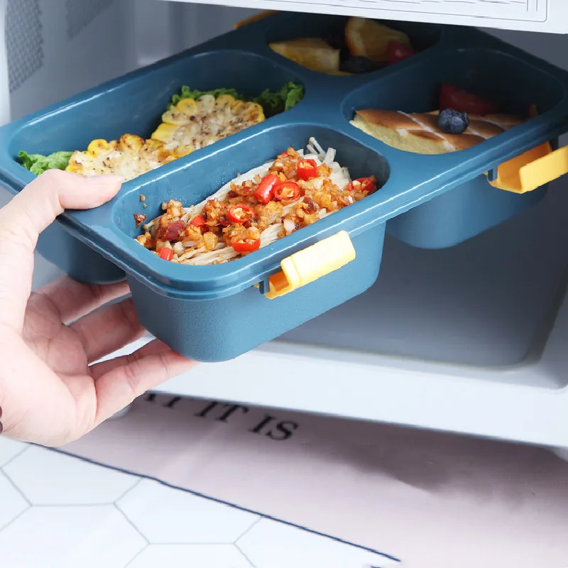 Обяд-бокс Bento Meal Lunchbox Термоконтейнер за съхранение на Преносими съдове за готвене с Кухненски отделение с Трапезария и кухненска посуда Однослойная студентски Изображение 5